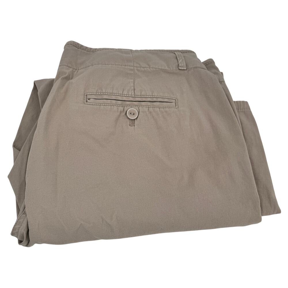 Talbots Pants Womens 14 Signature Slim Khaki Crop Flat Front Pockets